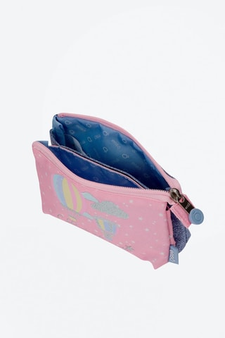 Estojo duplo - Rosa e azul-marinho 