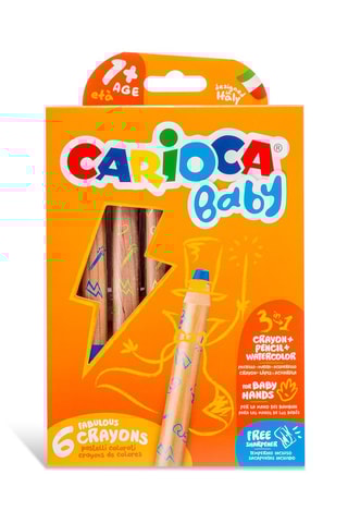 6 lápis Baby 3 em 1 - a partir dos 1 anos