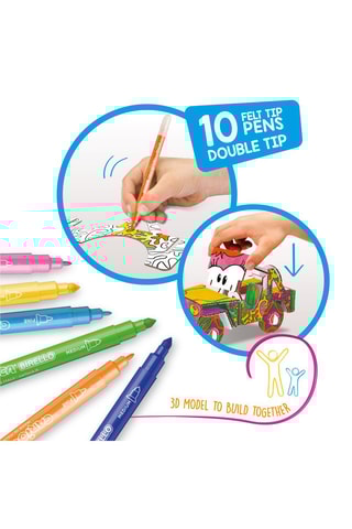 Carro para colorir e 10 canetas de feltro - A partir dos 4 anos
