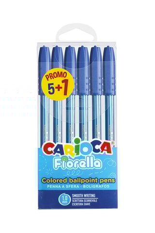 6 esferográficas Fiorella - Tinta azul