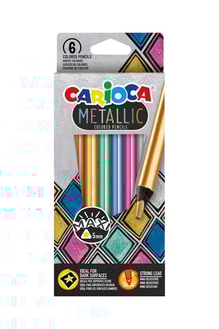 6 lápis grafite metálicos  - 5 mm
