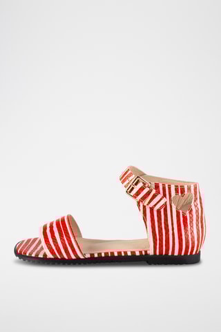 Leren Sandalen Love Sandals - Wit en rood