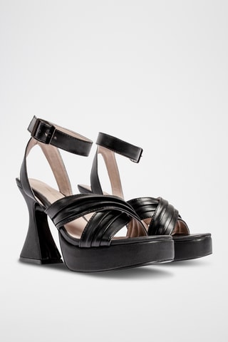 Leren Sandalen met Hak To Late to Say Goodbye - Zwart