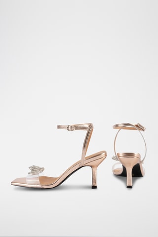 Leren Sandalen met Hak At the Disco - Roségoudkleurig