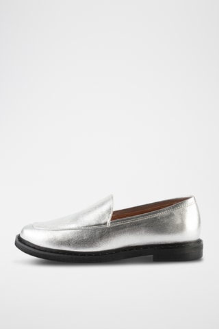 Nubuck Mocassins Cross the Line - Zilverkleurig 
