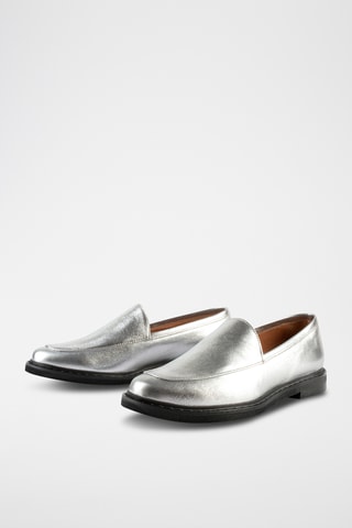 Nubuck Mocassins Cross the Line - Zilverkleurig 