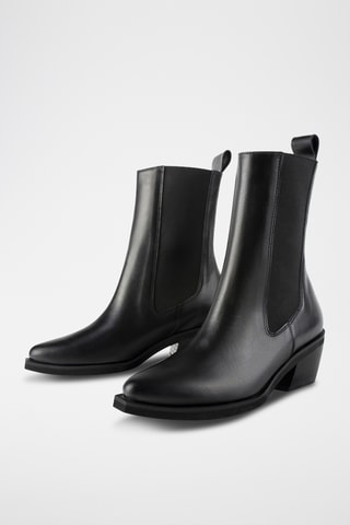 Leren Chelsea Boots Round the World - Zwart 
