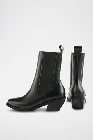 Leren Chelsea Boots Round the World - Zwart 