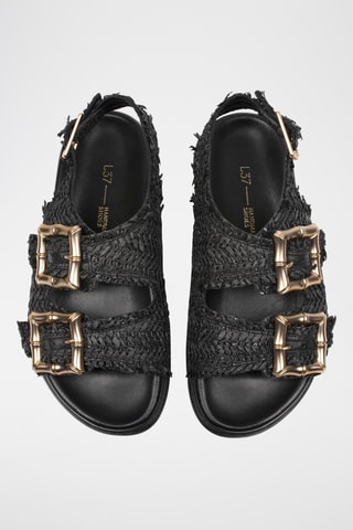 Leren Platform Sandalen Chasing the Dragons - Zwart
