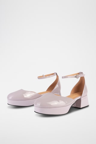 Leren Mary Janes met Hak Ultraviolet - Paars