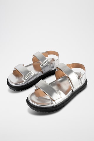 Leren Sandalen Summertime Friends - Zilverkleurig