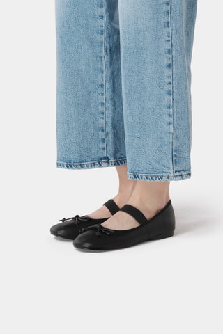 Leren Mary Janes Under Paris Sky - Zwart