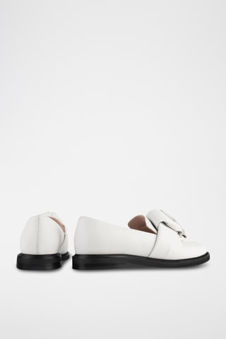 Leren Mocassins Cross the Line - Wit