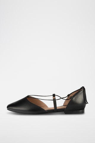 Leren Ballerina's Bye Bye - Zwart