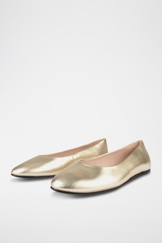Leren Ballerina’s Baby Come On - Goudkleurig