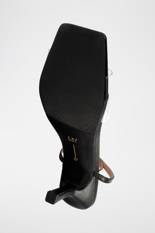 Leren Sandalen met Hak Heartbeat - Zwart en Wit