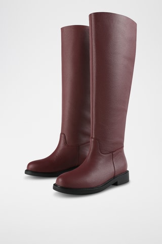 Leren Laarzen Mr Jones Maxi - Bordeauxrood 