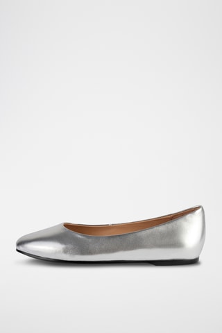 Leren Ballerina’s Baby Come On - Zilverkleurig