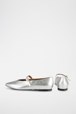 Leren Mary Janes Different Part - Zilverkleurig 