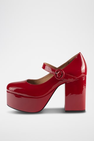 Lakleren Mary Janes met Hak Stay With me Tonight - Rood
