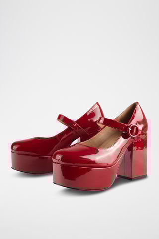 Lakleren Mary Janes met Hak Stay With me Tonight - Rood