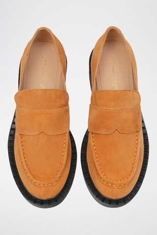 Nubuck Mocassins met Hak Here With You - Camel
