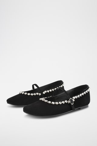 Nubuck Mary Janes Love Affair - Zwart 