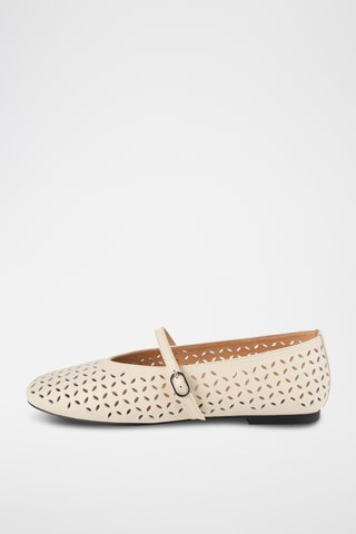 Leren Mary Janes Lavender Haze - Nude