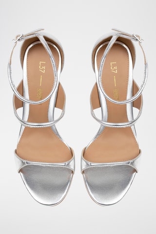 Leren Sandalen met Hak Miss California - Zilverkleurig