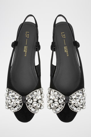 Nubuck Ballerina’s With Bated Breath - Zwart 