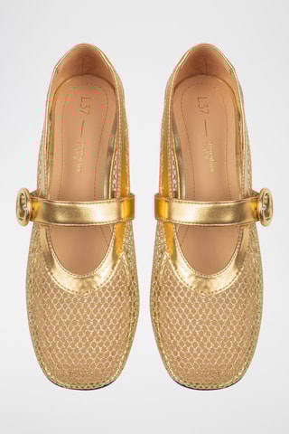 Leren Mary Janes Spend My Day - Goudkleurig
