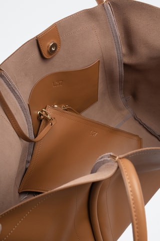 Leren Shopper Big Big World New - Camel 