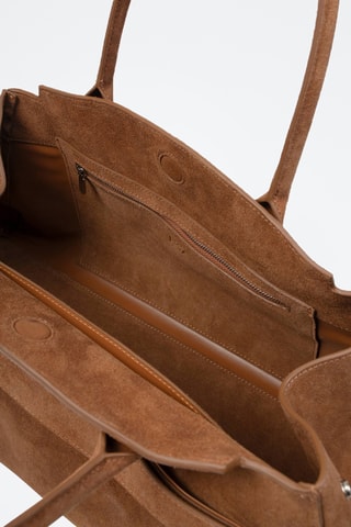 Nubuck Handtas Arrivederci Roma- Bruin
