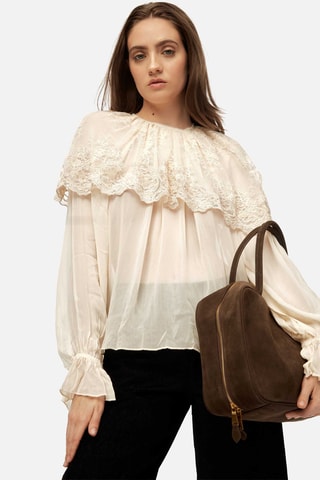 Nubuck Handtas Nova Chic - Bruin