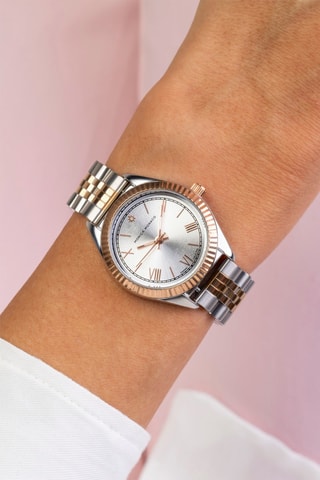 Montre à quartz en acier et diamant - Monica Monaco