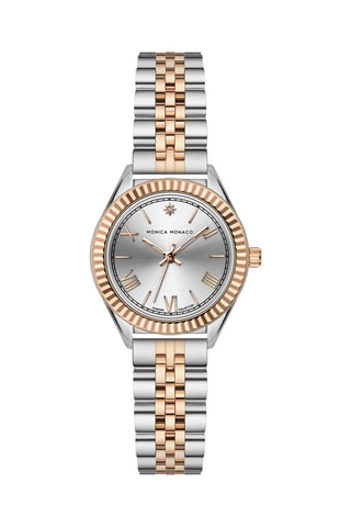 Montre à quartz en acier et diamant - Monica Monaco