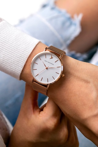Montre à quartz en acier - Doré rose - Emily Westwood 