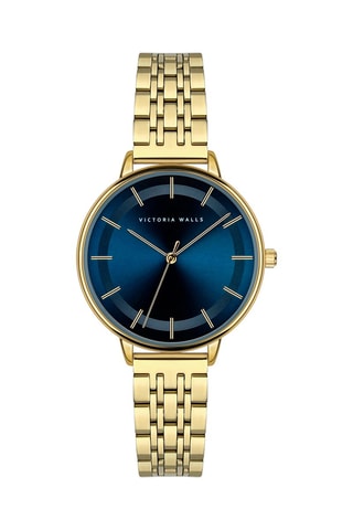 Montre à quartz en acier - Doré et bleu marine - Victoria Walls