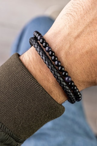 Bracelet - Noir et bleu nuit - Marc Malone