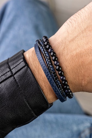 Bracelet - Noir et bleu marine - Marc Malone