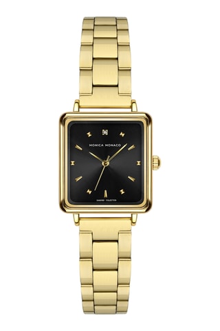 Montre à quartz en acier et diamant