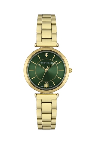 Montre à quartz en acier et diamant