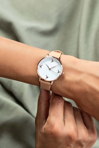 Montre à quartz en cuir - Camel - Emily Westwood