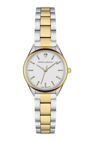 Montre à quartz en acier et diamant