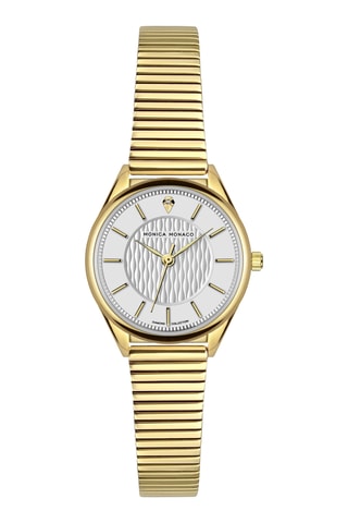 Montre à quartz en acier et diamant