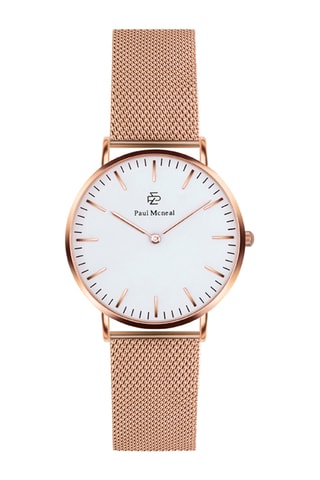 Montre à quartz en acier - Doré rose et blanc 
