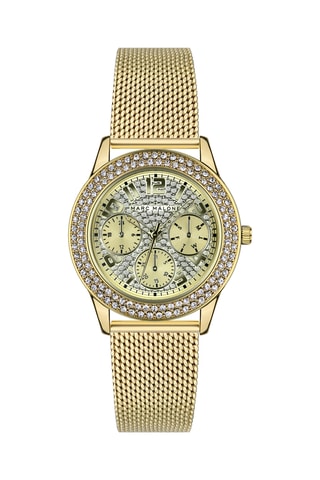 Montre à quartz en acier - Doré