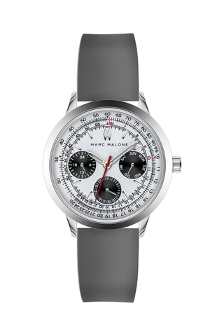 Montre à quartz en silicone - Gris et argenté