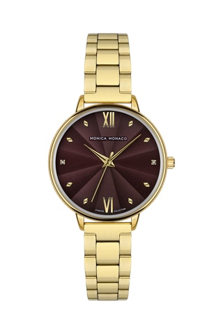 Montre à quartz en acier et diamants