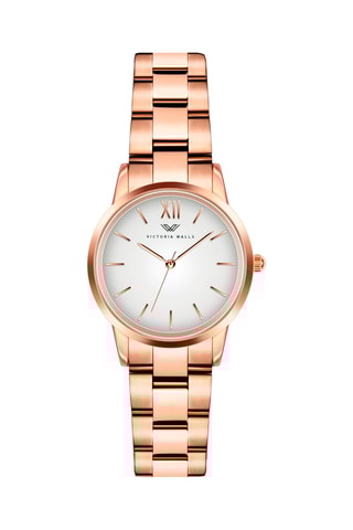 Montre à quartz en acier inoxydable - Doré rose et blanc - Victoria Walls